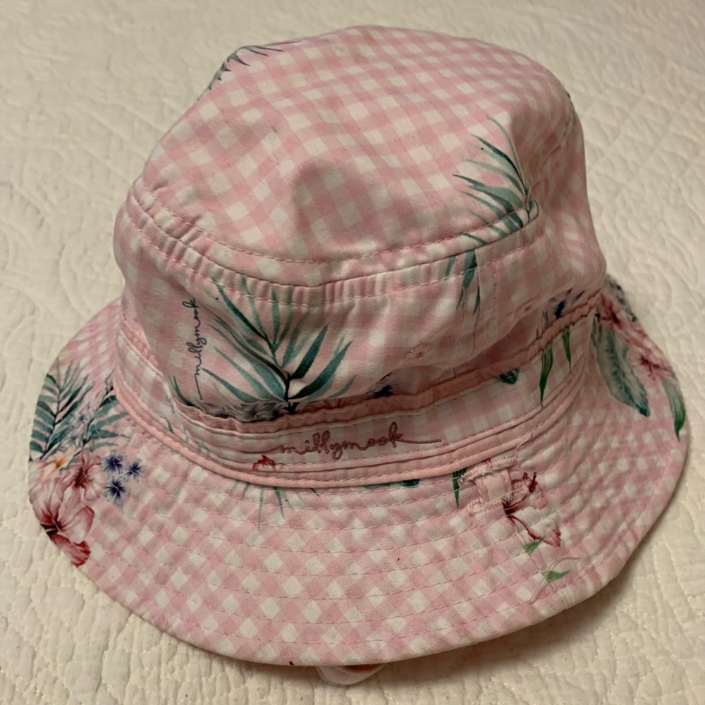 Millymook Pink Tropical Checkered Kids Hat